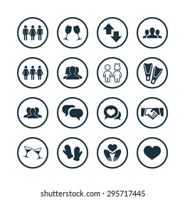 couple, love icons universal set for web and mobile