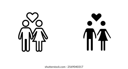 Couple with love icons vector graphic pack