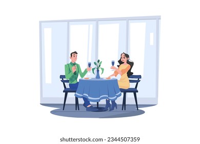 Couple In Love Illustration concept. A flat illustration isolated on white background