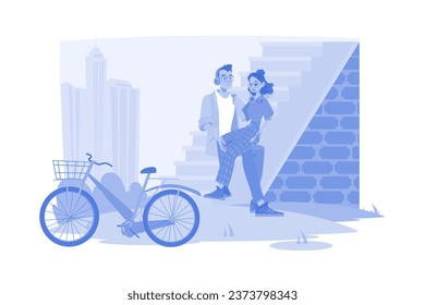 Couple In Love Illustration concept on white background