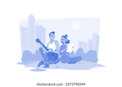 Couple In Love Illustration concept on white background
