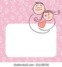 couple in love for the invitation. vector drawing