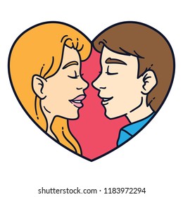Couple love. Isolated lovely spouses on a white background. Postcard for Valentine's day or wedding invitation.