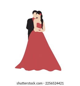 couple in love isolated on white background flat vector illustration. valentine's Day special.