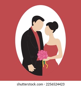 couple in love isolated on white background flat vector illustration. valentine's Day special.
