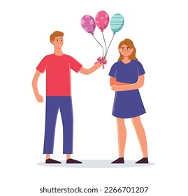 Couple in love isolated vector illustration