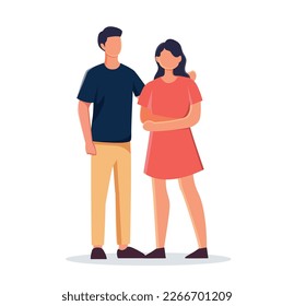 Pareja en la ilustración vectorial aislada de amor