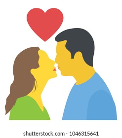 A couple in love kissing each other 