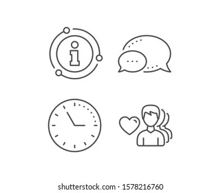 Couple Love line icon. Chat bubble, info sign elements. Group of Men sign. Valentines day symbol. Linear man love outline icon. Information bubble. Vector
