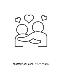 Couple in love line outline icon