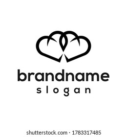 Couple love logo design vector
