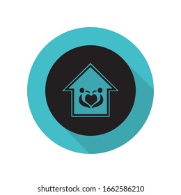 Couple in love long shadow icon. Simple glyph, flat vector of arrow icons for ui and ux, website or mobile application