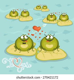 A couple in love, Lovers frogs. Love frogs.