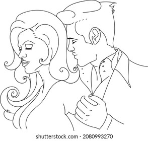 A couple in love makes out with each other, nose to nose, a declaration of love and a huge passion in the life story