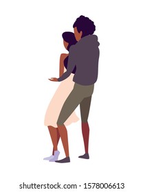 couple in love, man and woman showing affection vector illustration design