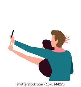 couple in love, man and woman showing affection vector illustration design