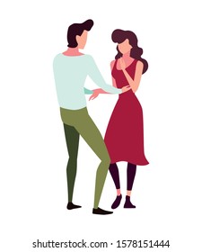 couple in love, man and woman showing affection vector illustration design