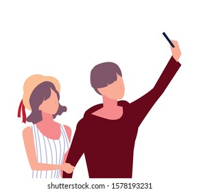 couple in love, man and woman showing affection vector illustration design