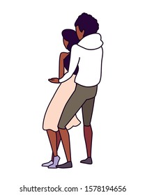 couple in love, man and woman showing affection vector illustration design
