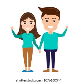Couple in love , Man and women flat cartoon illustrator vector design