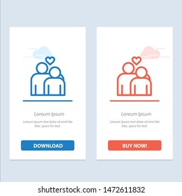 Couple, Love, Marriage, Heart  Blue and Red Download and Buy Now web Widget Card Template
