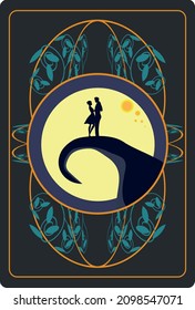 couple in love in the moonlight, gothic style