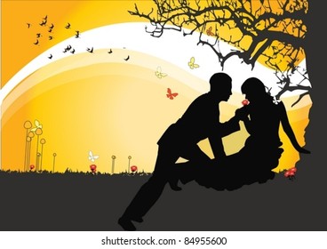 couple in love in nature