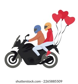 Couple in love on a motorbike