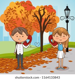 couple in love on park
