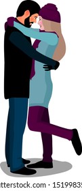 couple in love on the street