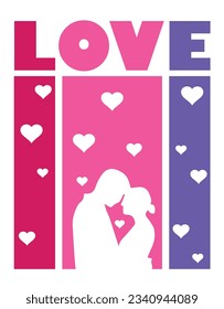 Couple Love Print able vactor design