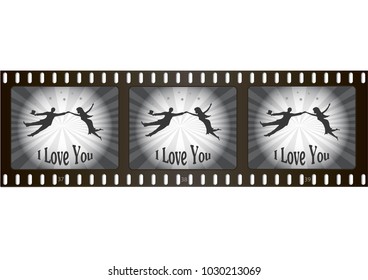 Couple in love, retro film