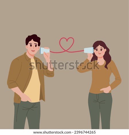 Couple in love romantic illustration