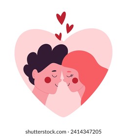 Couple in love. Romantic on February 14. Valentine's day vector illustration