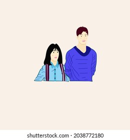 pareja ama el romántico con el personaje vectorial