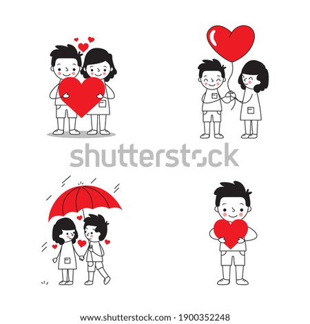 couple in love set isolated. vector illustration