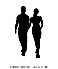Couple in love shadow shape silhouette.