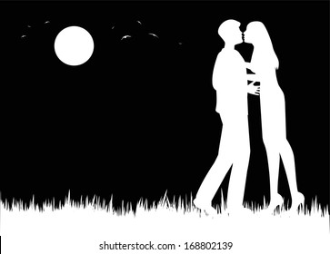 couple in love silhouette