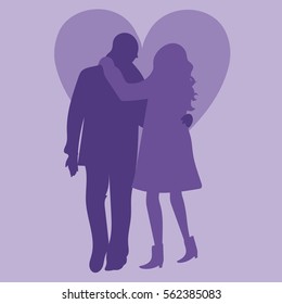 Couple in love silhouette