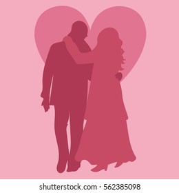 Couple in love silhouette