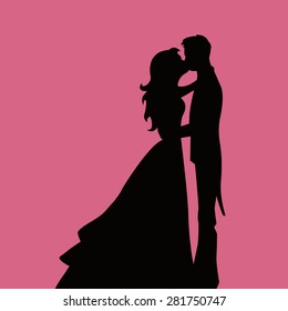 Couple in Love Silhouette Vector