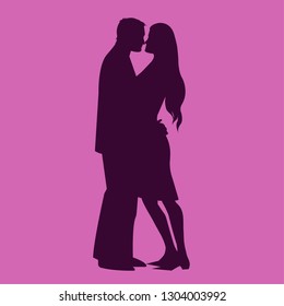 Couple in love silhouette vector illustration