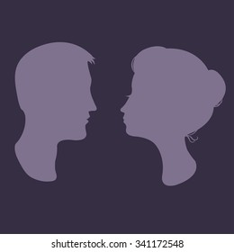 Couple in Love Silhouette Vector Illustration
