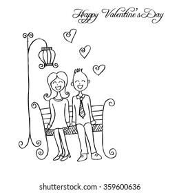 couple of love sit in the garden