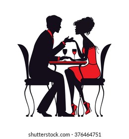 couple in love sitting in a cafe