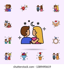 couple, love, sky, night icon. Universal set of love story for website design and development, app development