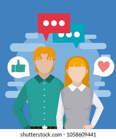 Couple in love for social media