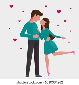 Couple in love. Stylized vector illustration.