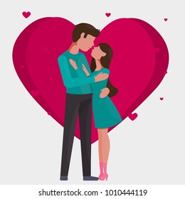 Couple in love. Stylized vector illustration.