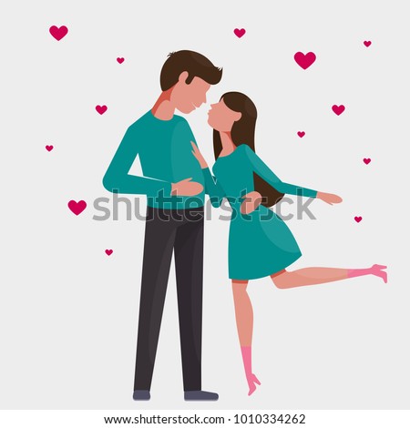 Couple in love. Stylized vector illustration.